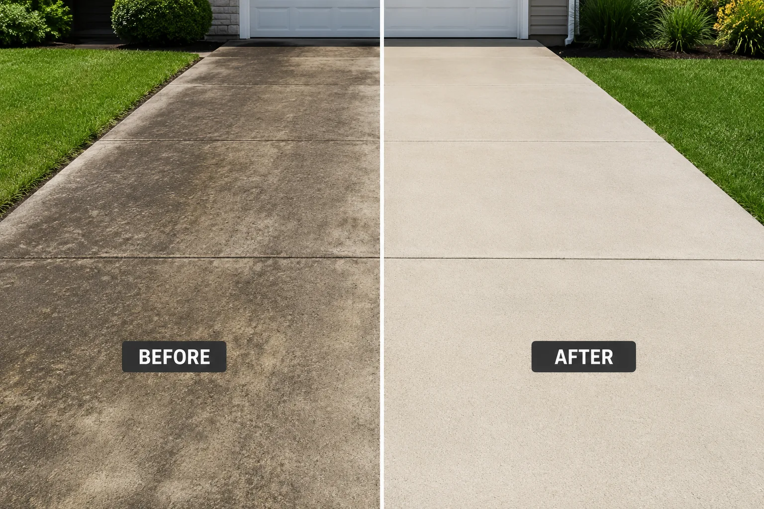 Sealed Minneapolis concrete driveway after the sealer application